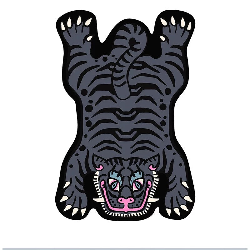Boho Tiger Rug Black