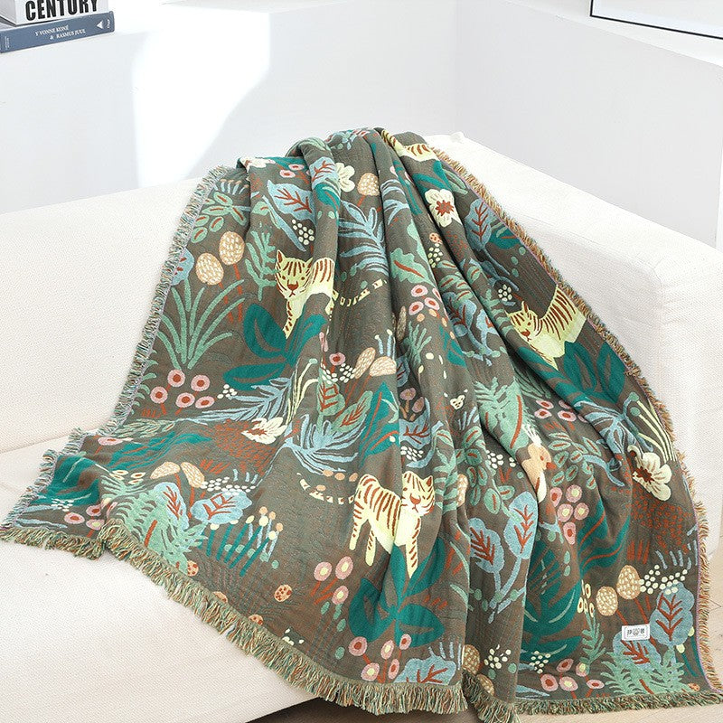 Jungle Tiger Reversible Throw Blanket