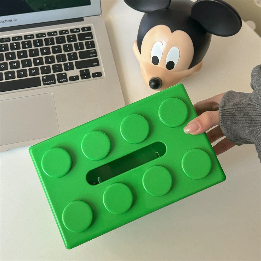 Creative Building Blocks Tissue Box Green