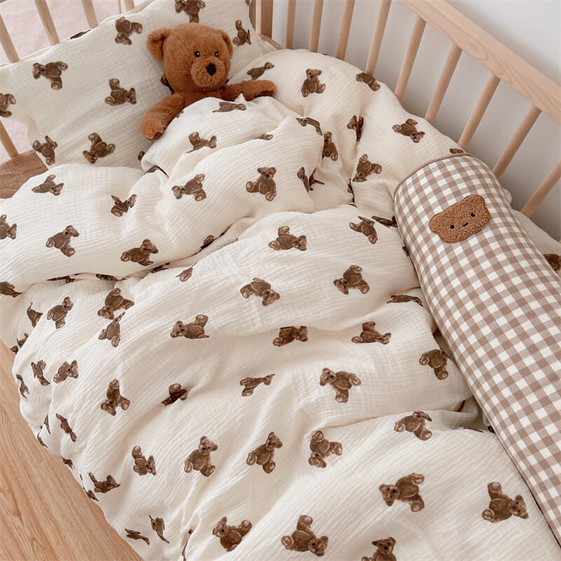 Teddy Bear Bedding Set – Cotton Muslin