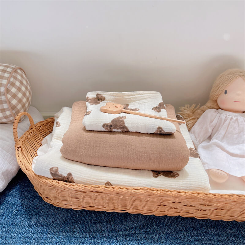 Teddy Bear Bedding Set – Cotton Muslin