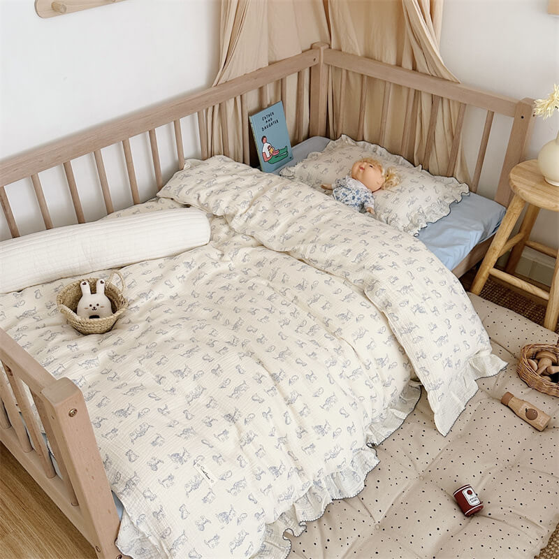 Kitty Duvet Cover Set – Ruffled Cotton Muslin