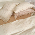 Lamb Print Duvet Cover Set – Ruffled Cotton Muslin
