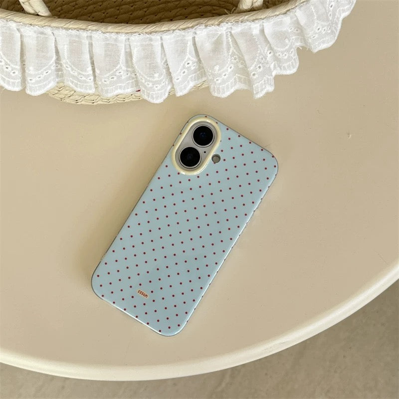 Blue Polka Dot Tomato iPhone Case