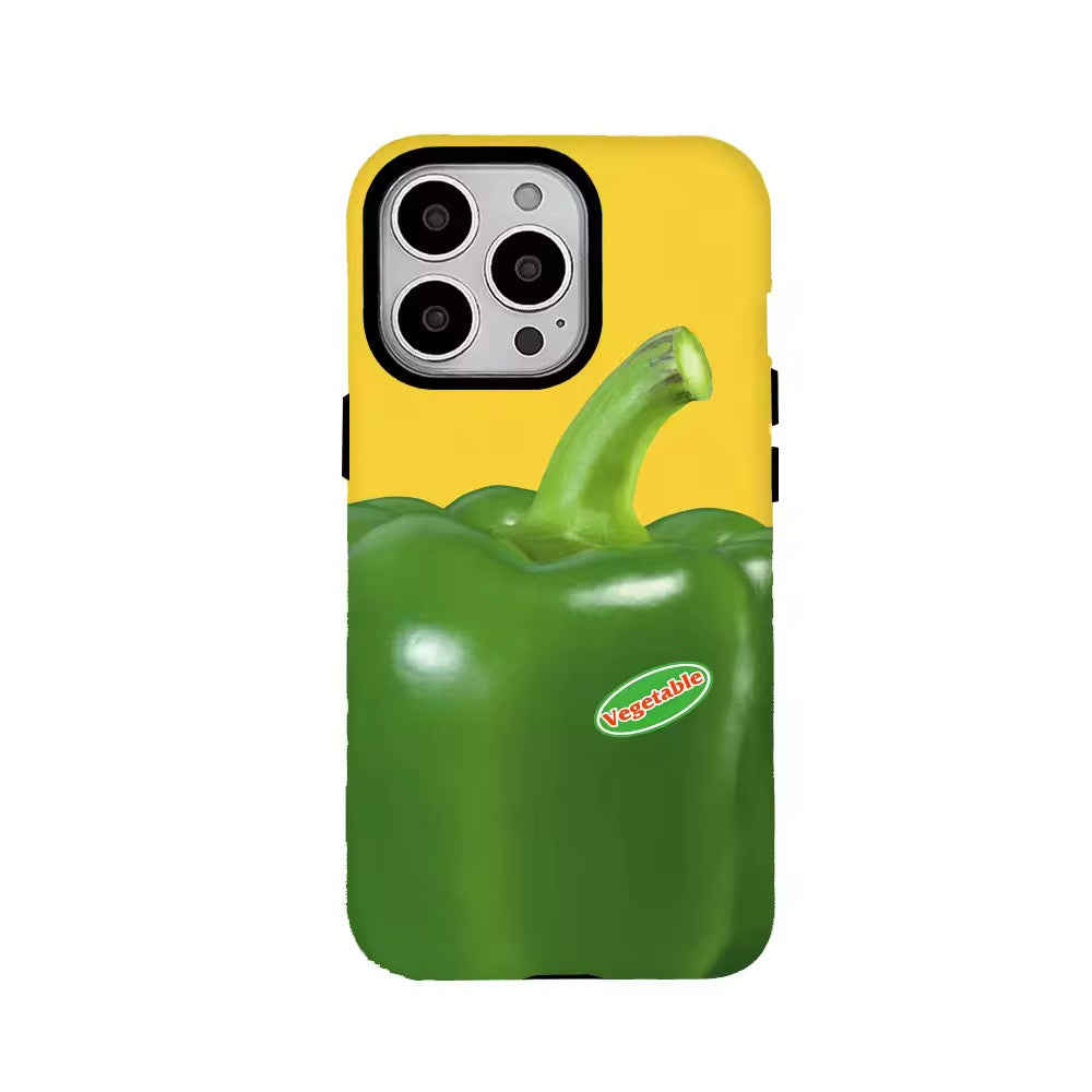 Tomato & Green Pepper iPhone Case Green Pepper