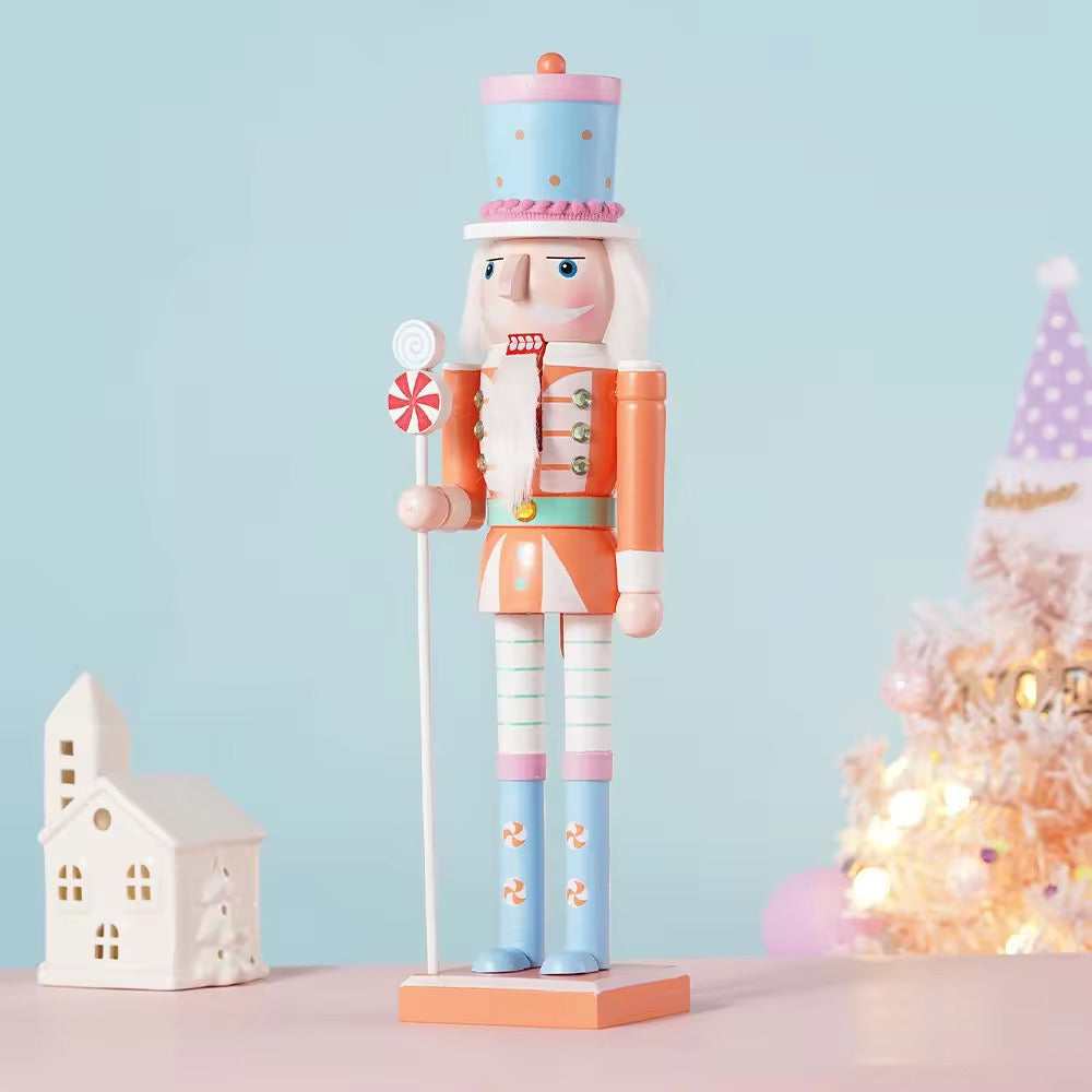 Wooden Nutcracker Soldier Decoration Orange