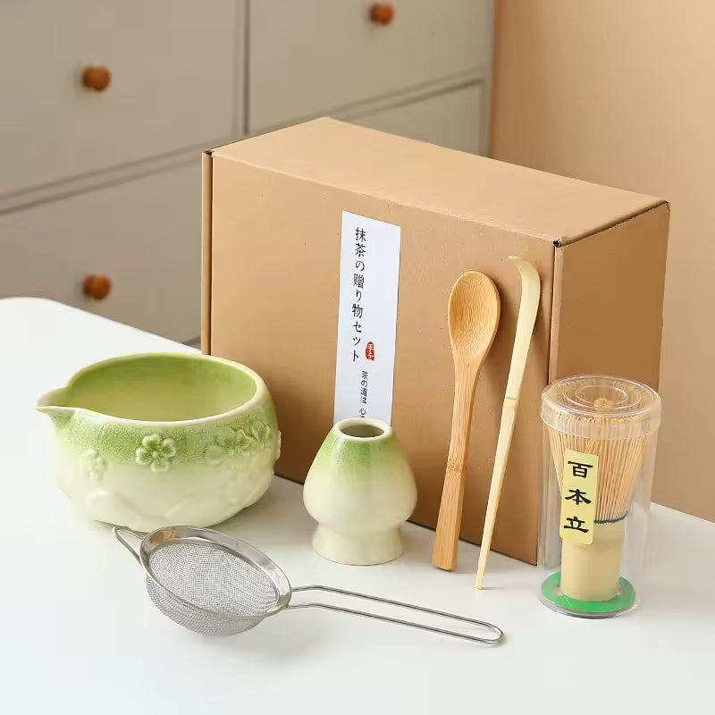 Japanese Matcha Tea Set 6-Piece Light Green
