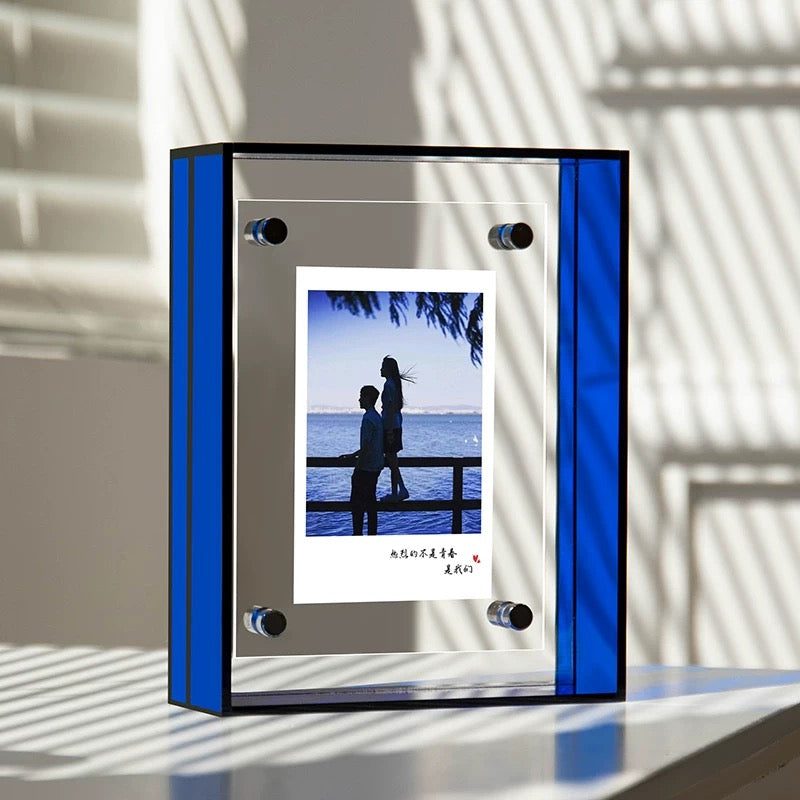 Transparent Acrylic Photo Frame Blue