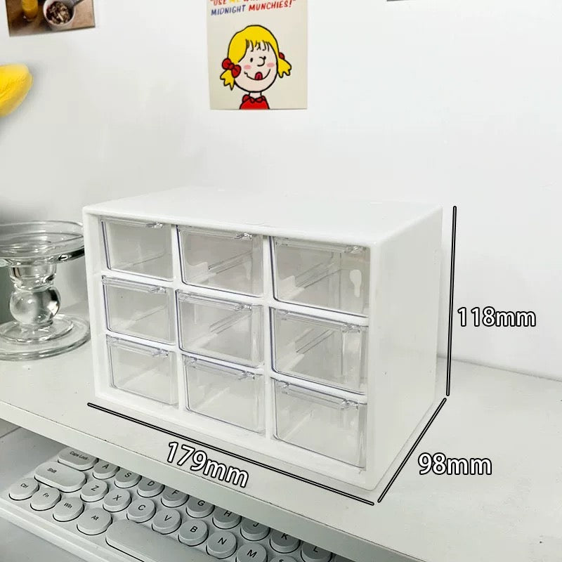 Desktop Transparent Storage Box White