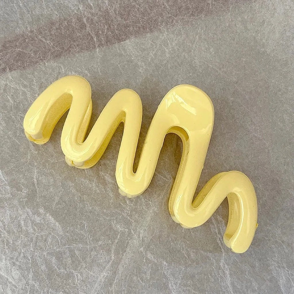 Colorful Jelly Wave Hairpin Yellow