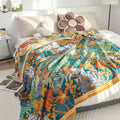 Tropical Paradise Cotton Throw Blanket – Jacquard Woven