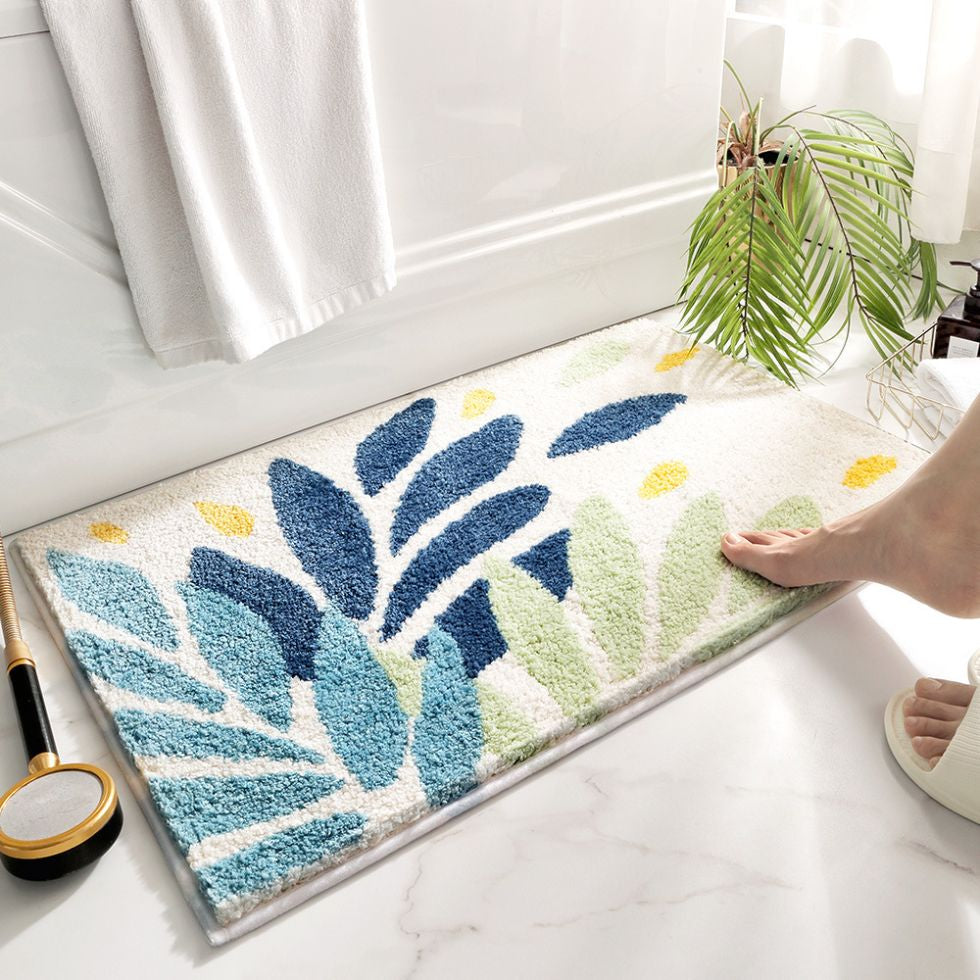 Colorful Bath Mats - Absorbent & Plush Leaf Flying 20"x31"