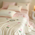 Embroidered Tulip Duvet Cover Set