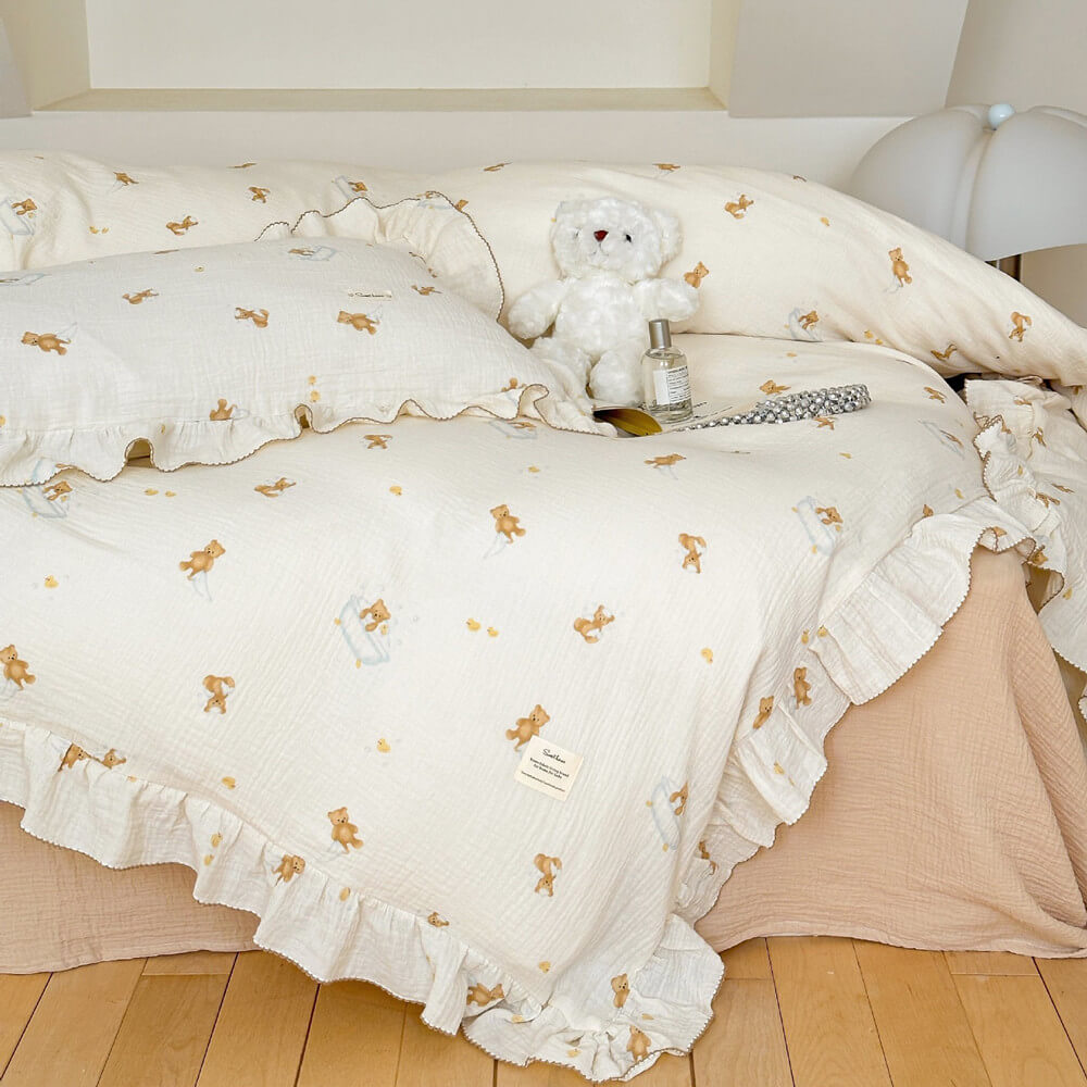 Cotton Muslin Duvet Cover Set – Teddy’s Bubble Bath