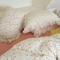 Bunny & Floral Duvet Cover Set – Cotton Muslin with Ruffles