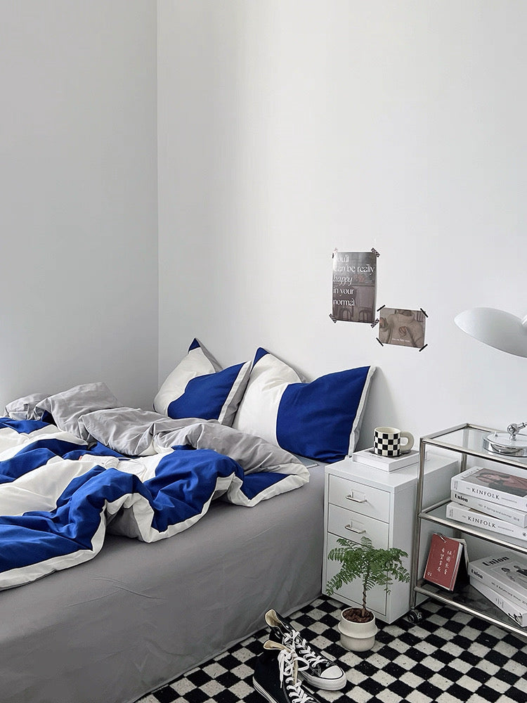 Minimalist Navy Duvet Cover Set