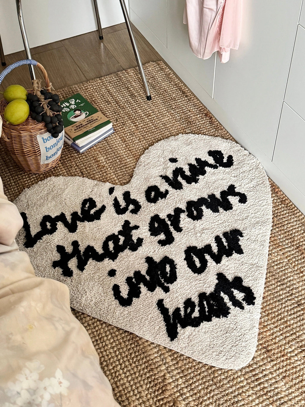 Heart Shaped Typography Rug