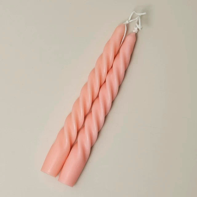 2 pc Spiral Candles Pink 2