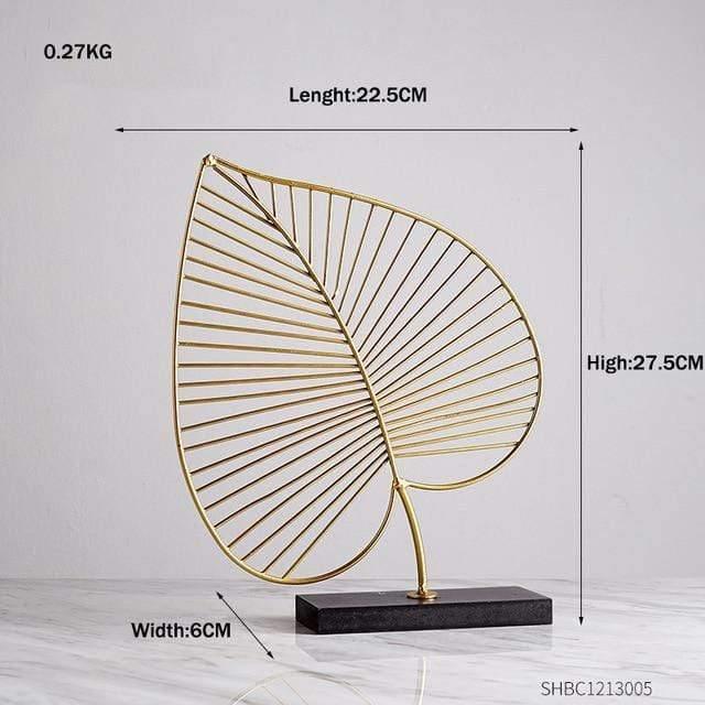 Leaf Decor Sculpture Figurines Palm Leaf - Small