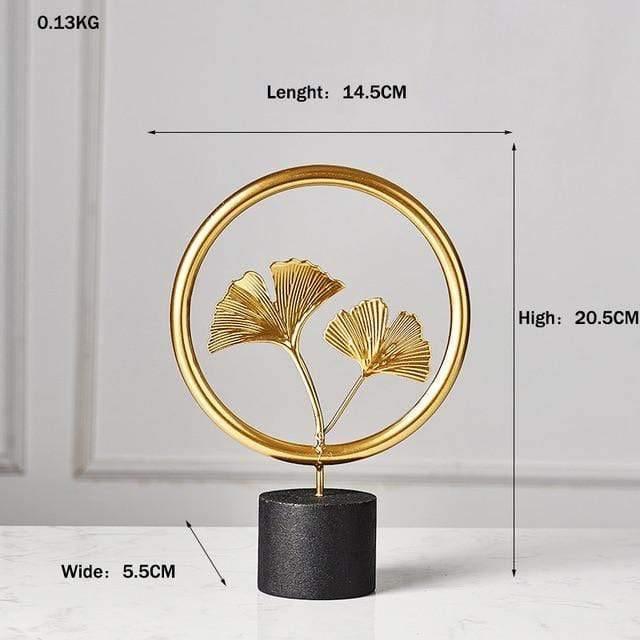 Leaf Decor Sculpture Figurines Ring Ginkgo Biloba