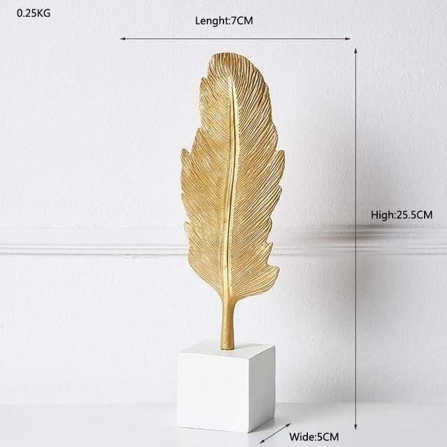 Leaf Decor Sculpture Figurines Feather Leaf - Large