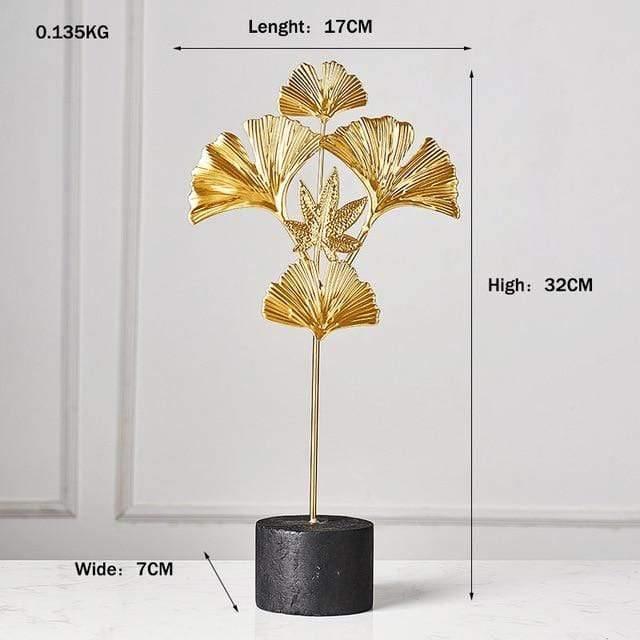 Leaf Decor Sculpture Figurines Ginkgo Biloba - Large