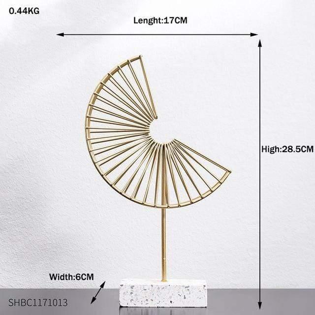 Leaf Decor Sculpture Figurines Fan - Small