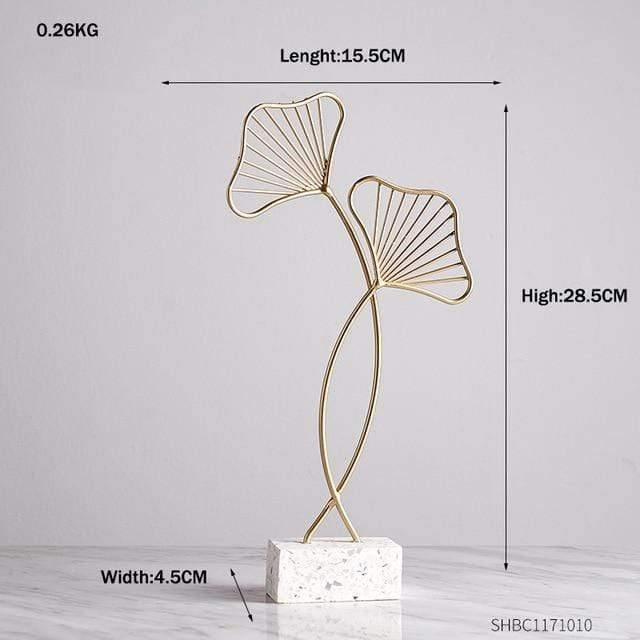 Leaf Decor Sculpture Figurines Ginkgo Leaf - Large