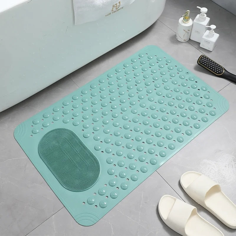 SafeGrip Shower Mat | Non-Slip with Foot Scrubber Green