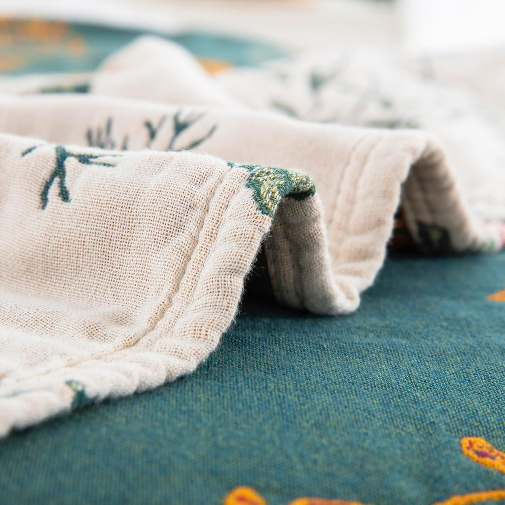 Organic Cotton Blanket with Floral Pattern