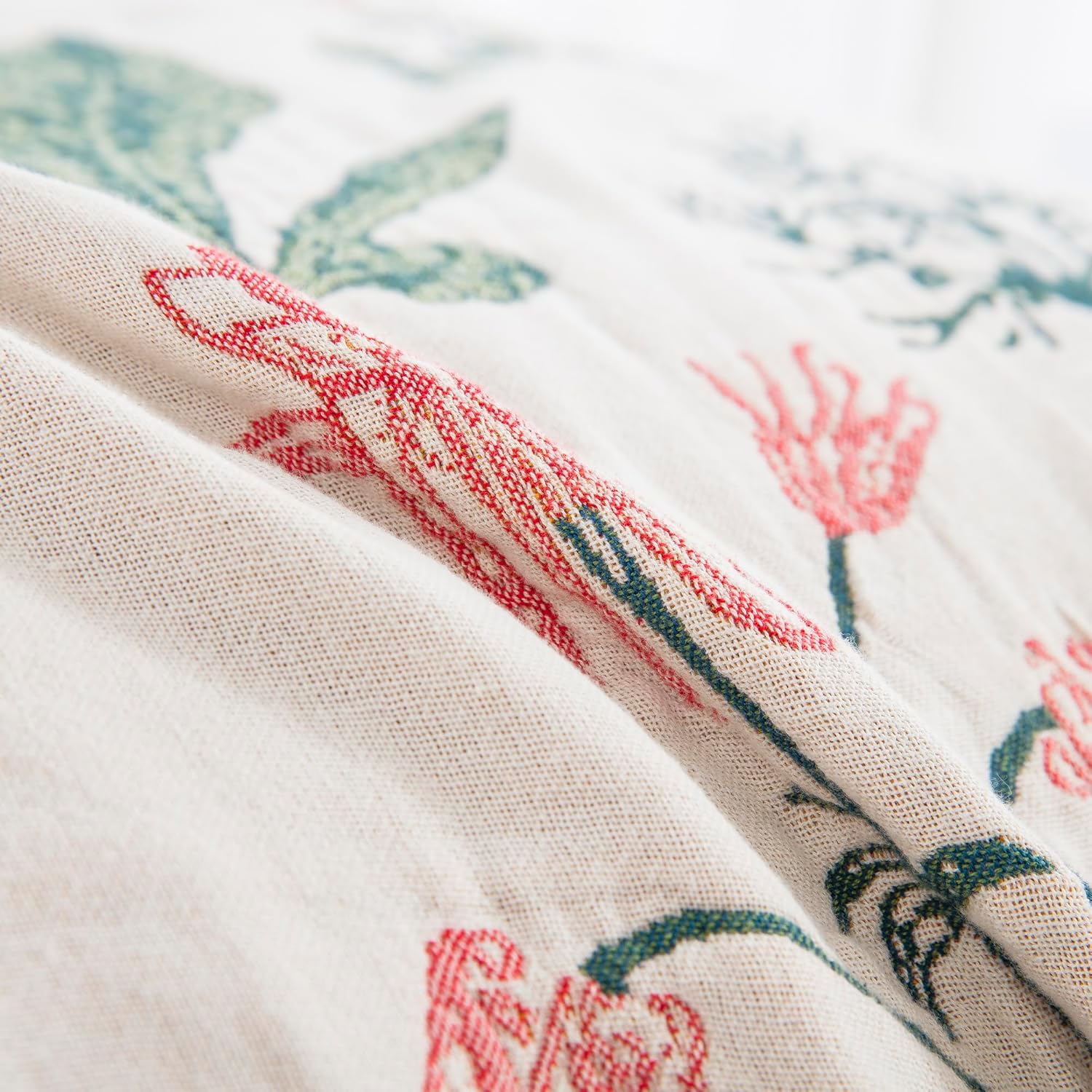 Organic Cotton Blanket with Floral Pattern