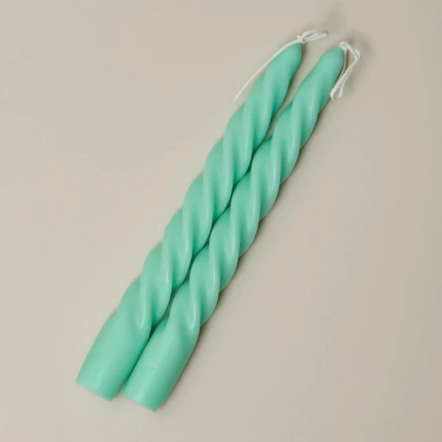 2 pc Spiral Candles Green 2