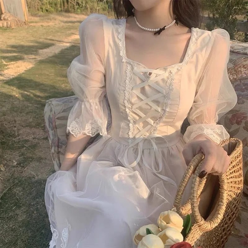 French Vintage Midi Dress