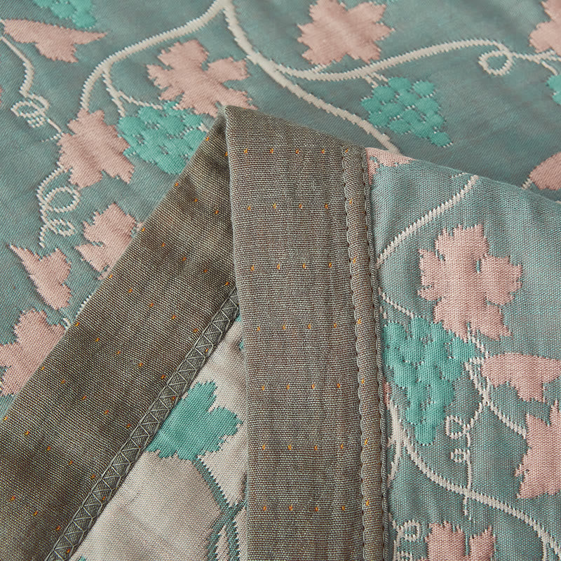 Vine Leaf Cotton Reversible Quilt