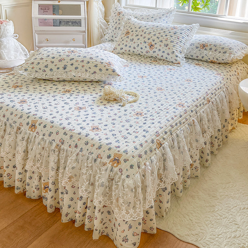 Cotton Floral Bed Skirt Baby Bear