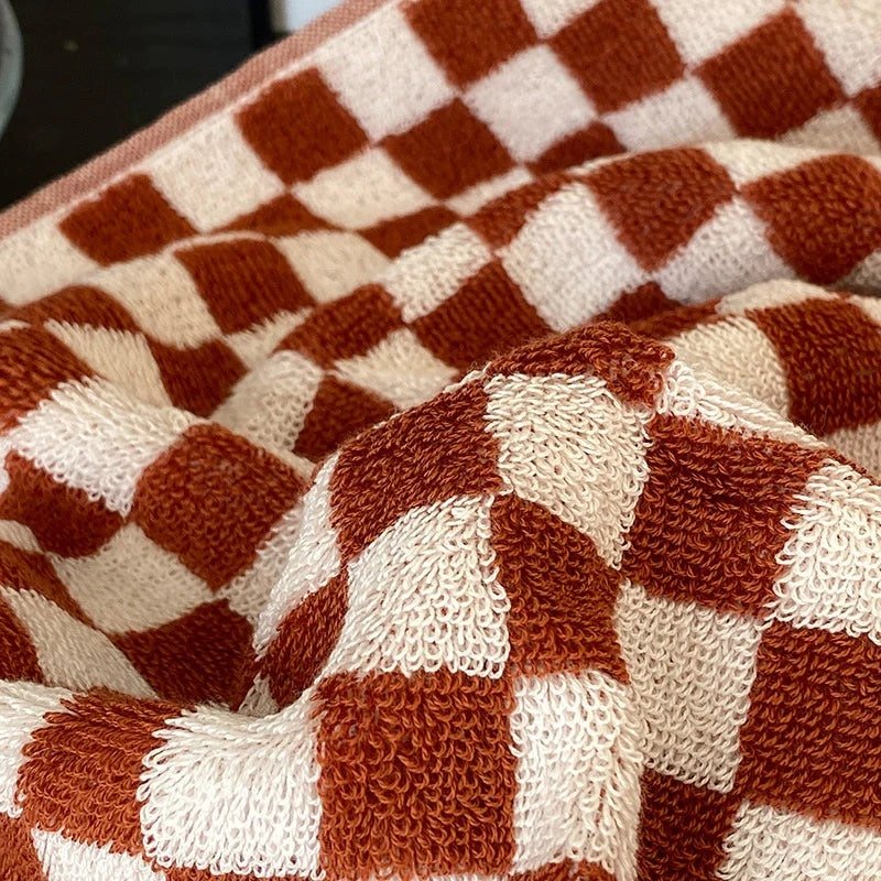 Checkered Towel Red White