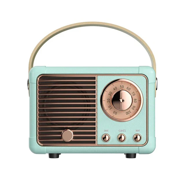 Retro Radio Bluetooth Speaker Blue
