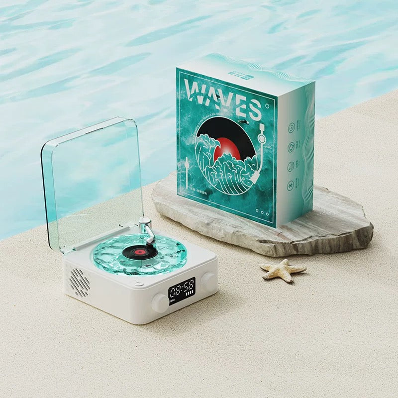 Wave Vinyl Record Player Blue