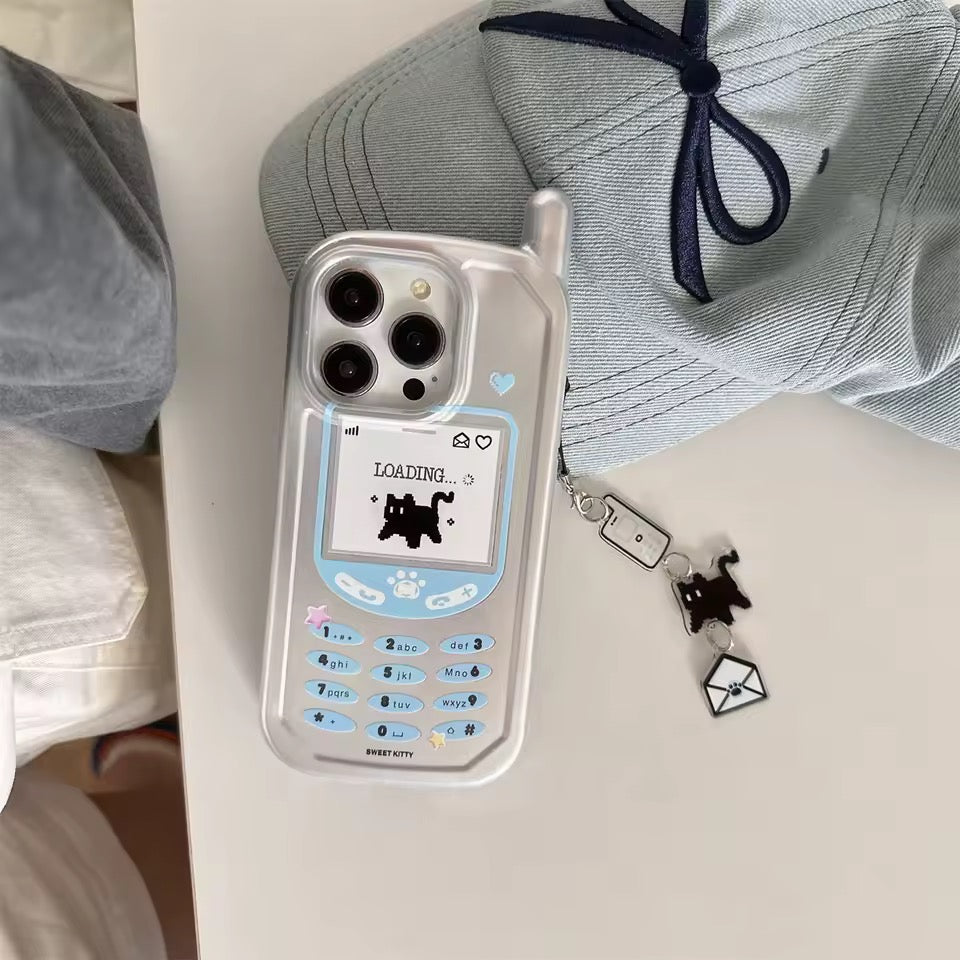 Y2K Pixel Cat iPhone Case