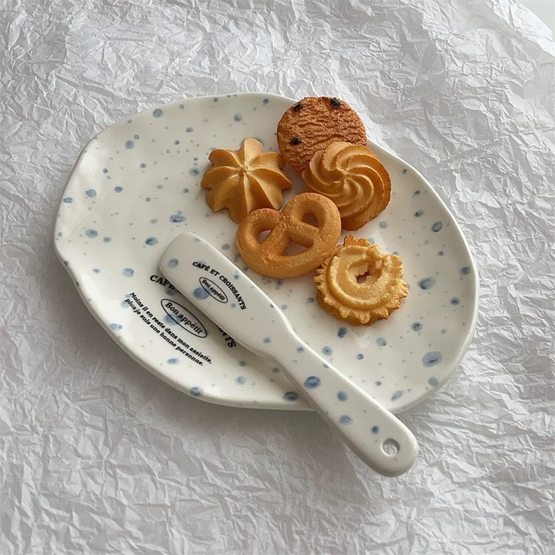 French Cafe Irregular Plate & Jam Spreader