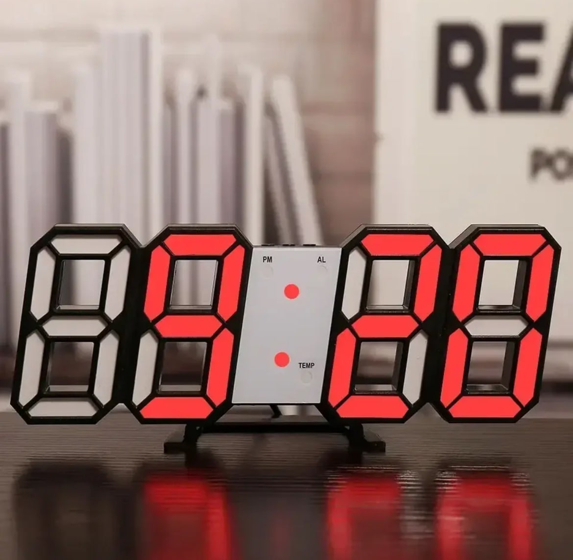 Smart 3D Clock Black and red