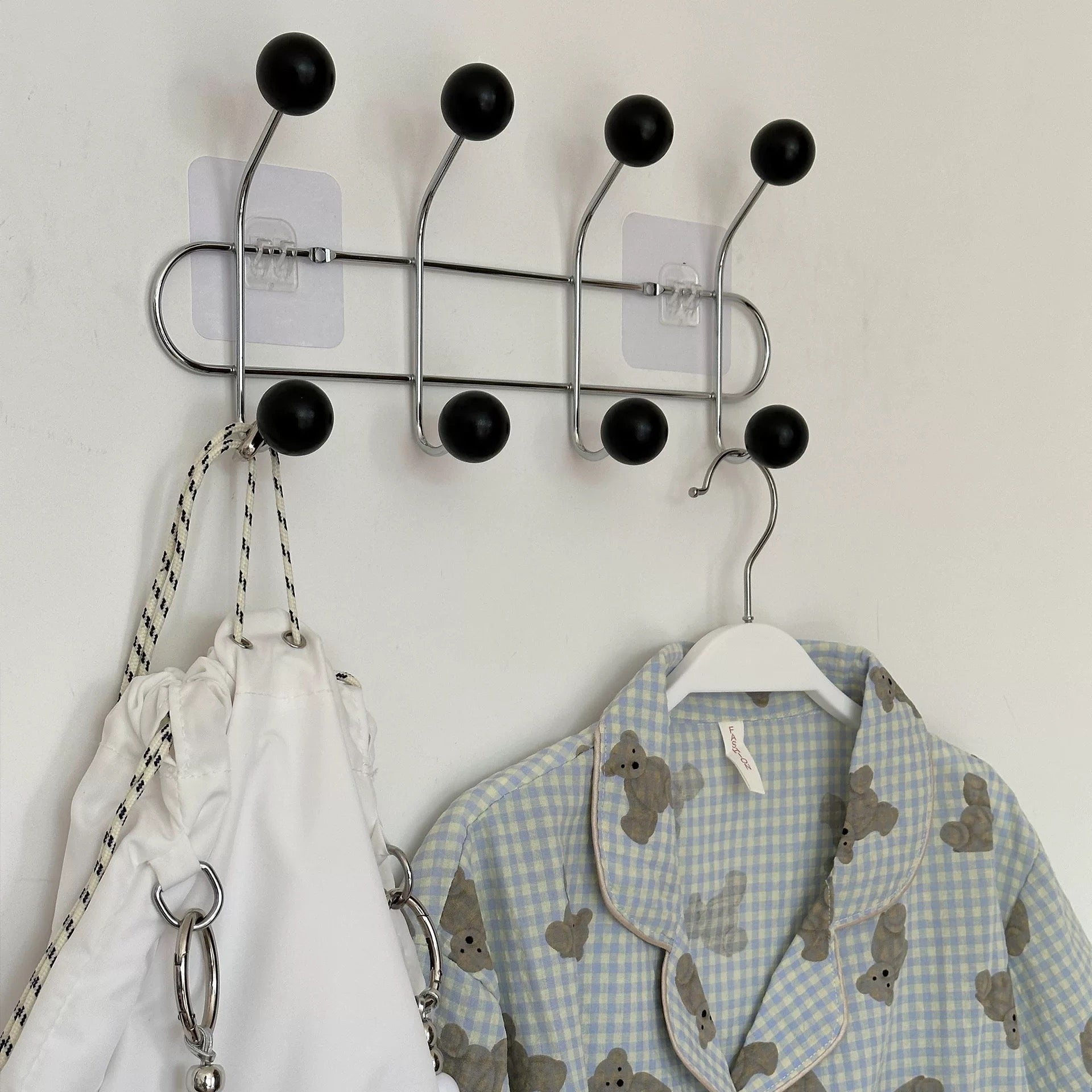 Retro Wall Mounted Coat Rack Black S: 33 x 15 cm (13 x 5.9 in)
