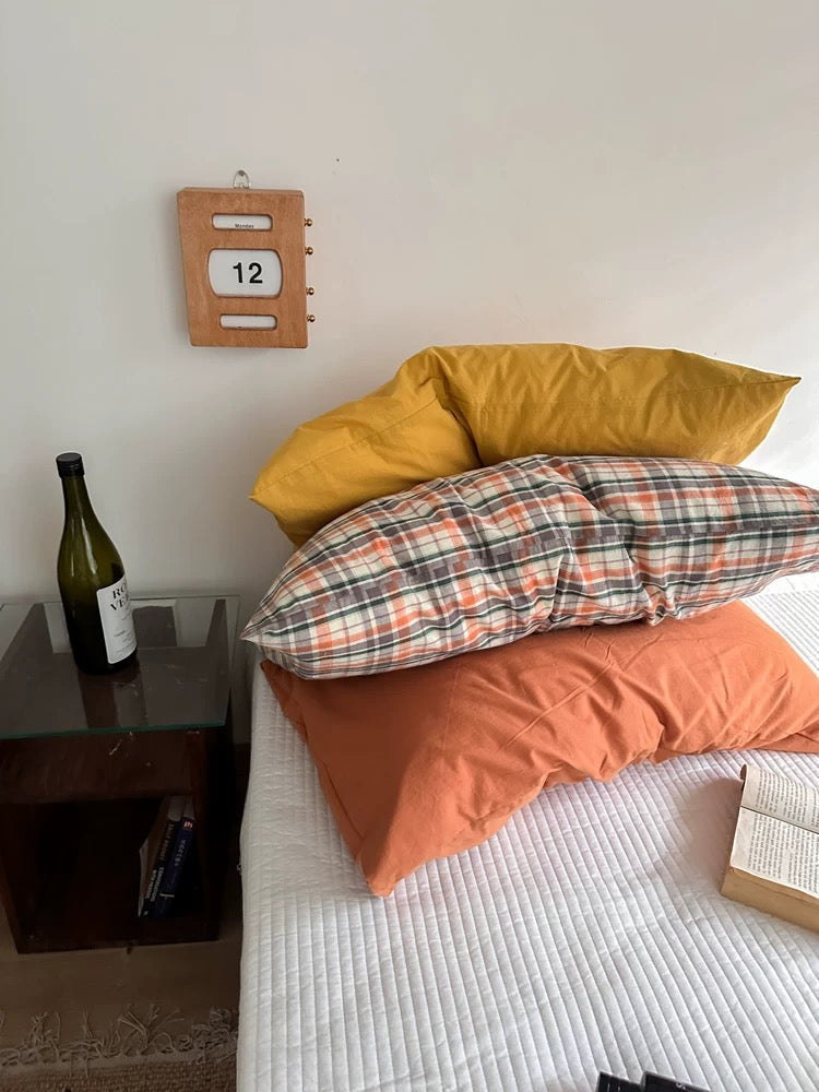 Terracotta Plaid Pillowcase