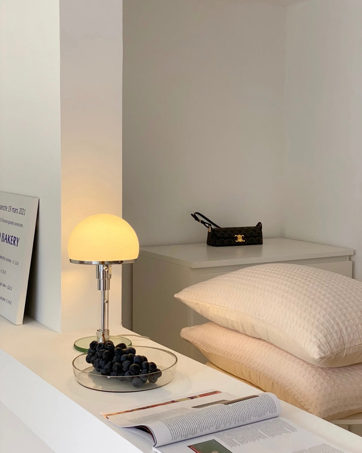 Bauhaus Chrome Mushroom Table Lamp