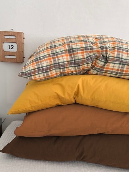 Terracotta Plaid Pillowcase