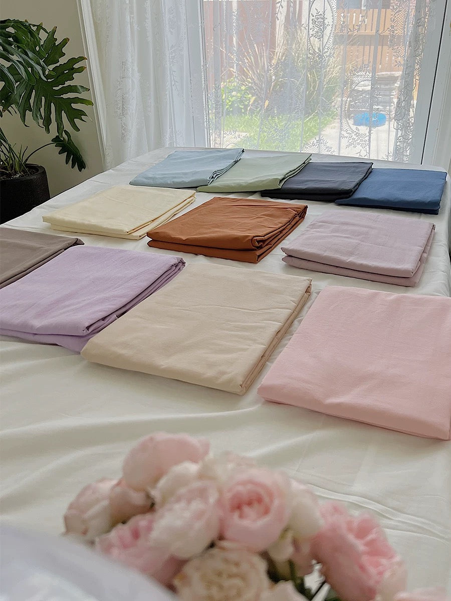 Solid Color Cotton Bed Sheet