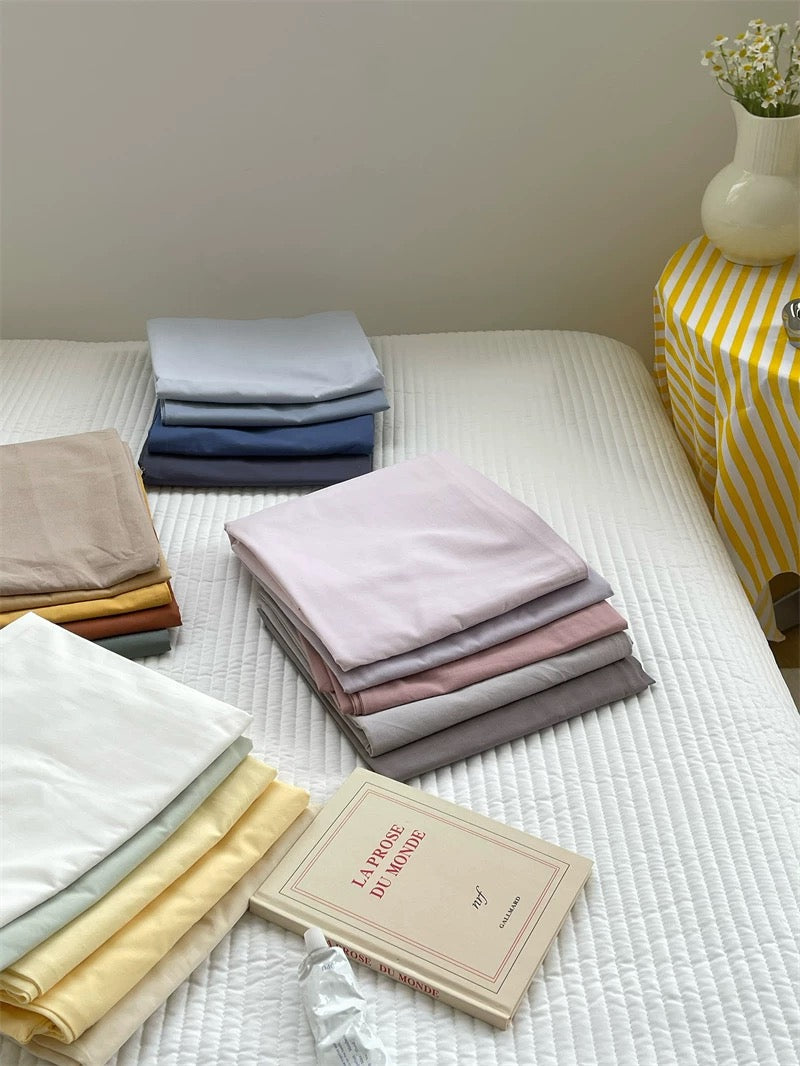 Solid Color Cotton Bed Sheet