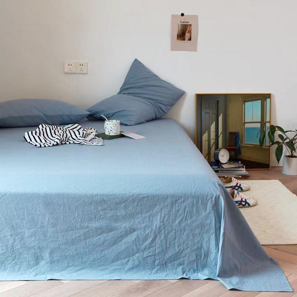 Washed Cotton Sheet Set - 14 colors Dusty Blue