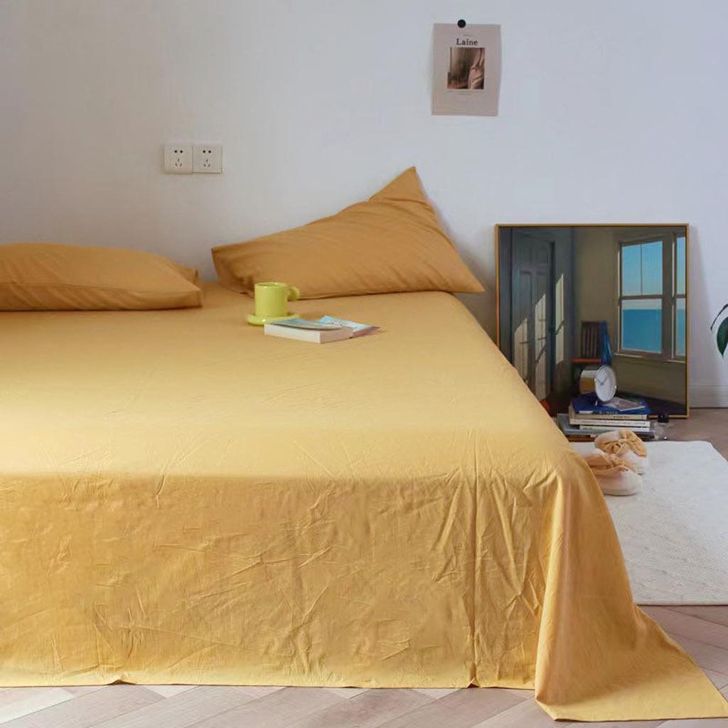 Washed Cotton Sheet Set - 14 colors Mustard Yellow