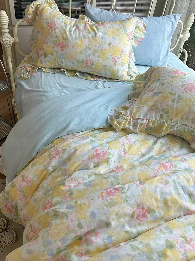 Watercolor Gauze Duvet Cover Set
